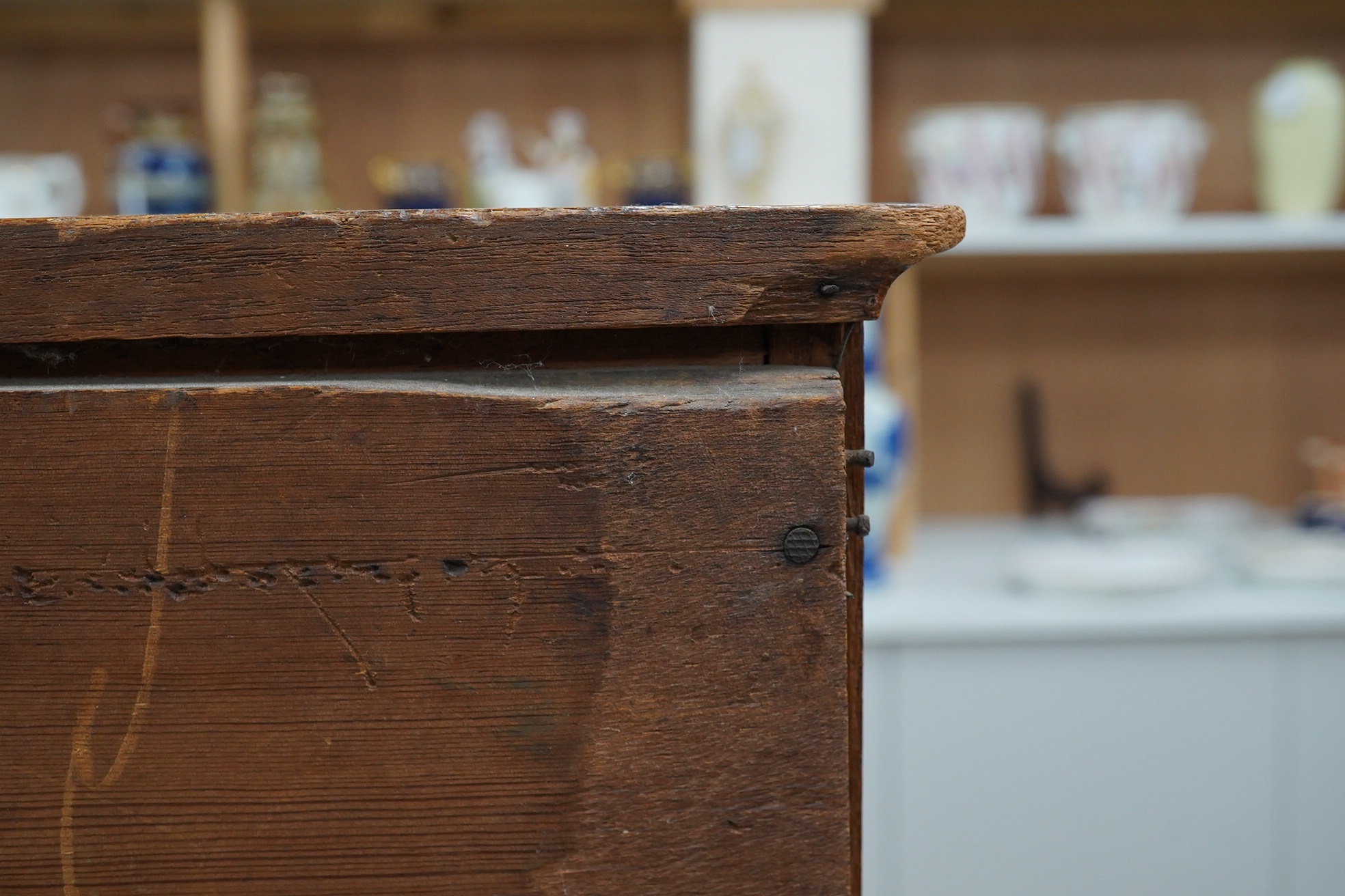 A small mahogany specimen Wellington chest with five drawers, 48cm high. Condition - fair